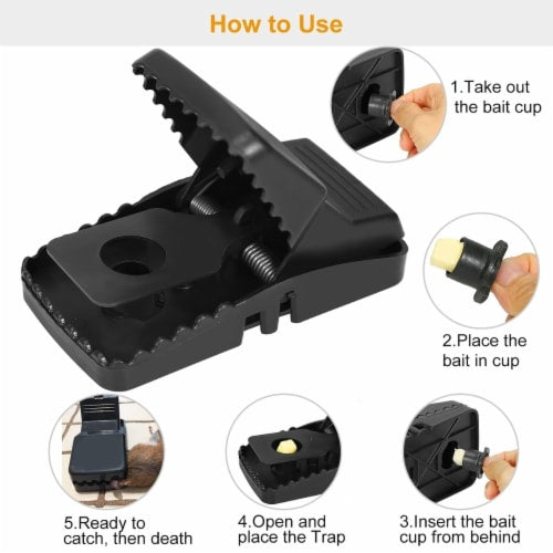 (Pack of 3) Plastic Mouse Trap Kill Fast Mice Rat Trap Reusable Mouse Snap Catcher for Home and Outdoor Use