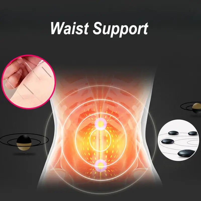 Heating Lower Back Support Belt for Pain Relief Magnetic Therapy Waist Wrap Adjustable Heating Lumbar Support with Box for Men and Women Herniated Disc Sciatica Scoliosis