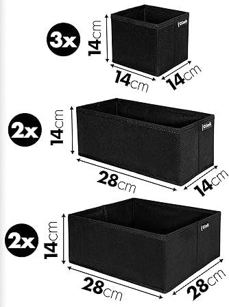 Storage Box Organizer Set of 3 for Wardrobe & Dressers, Fabric Boxes, Foldable, Drawer Organizer, Drawer Box, Laundry Sorting