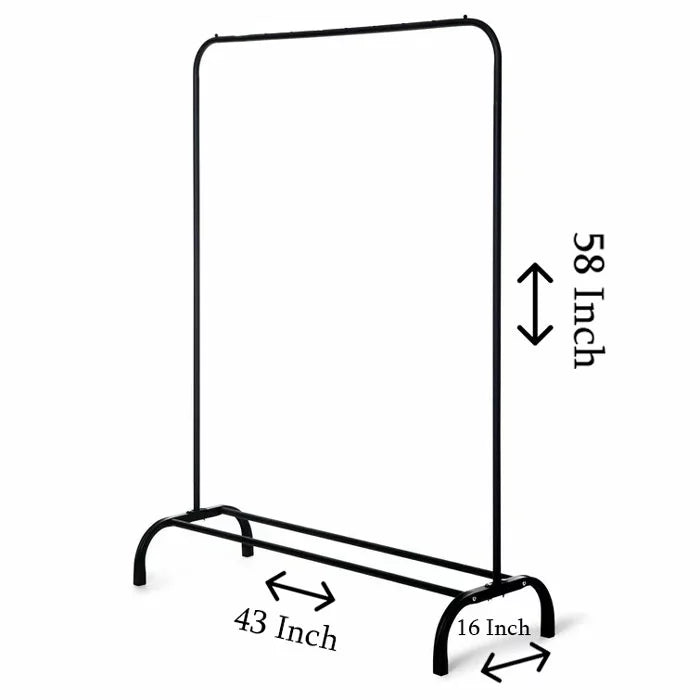 Premium Metal Garment Rack Heavy Duty Clothes Stand Rack With Top Rod And Lower Storage Shelf For Indoor Bedroom