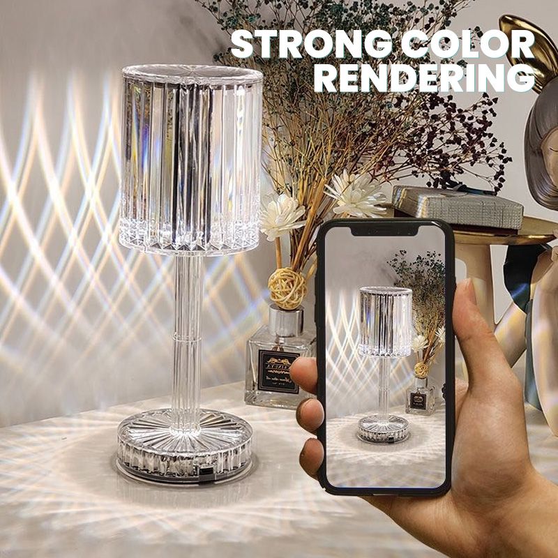 Portable USB Rechargeable Crystal Lamp With Touch Control For Living Room, Home, Office, Decorative Table Light and Party Dinner
