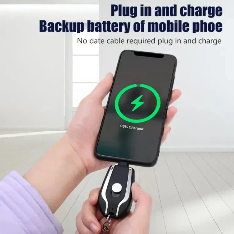 Mini Portable Keychain I Phone Charger For Emergency Power Charge with 1500mAh Powerful Battery