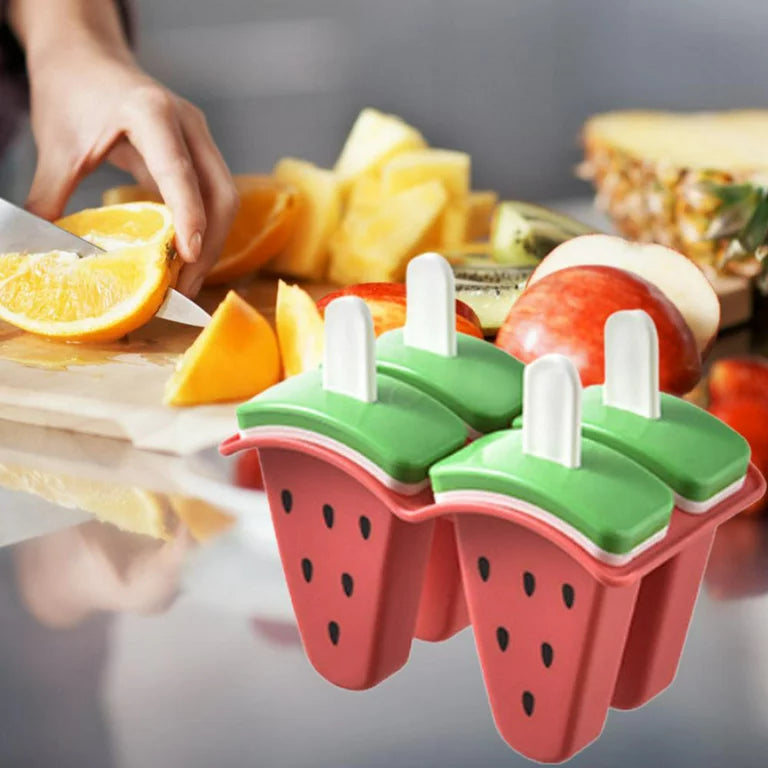 Reusable Watermelon Ice Popsicle Molds for make Homemade Ice Cream with Yogurt, Juice or Smoothies