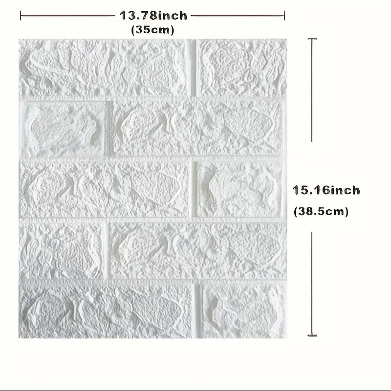 Water and Moisture Proof Anti Collision Self Adhesive White Brick Vinyl Tile Wallpaper Stickers For Home Decor