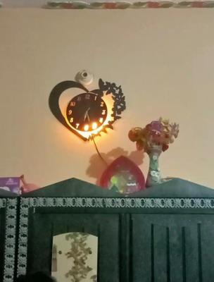 Heart & Butterfly Decorative Wall Clock – Black Battery Operated Modern Home Decor Clock