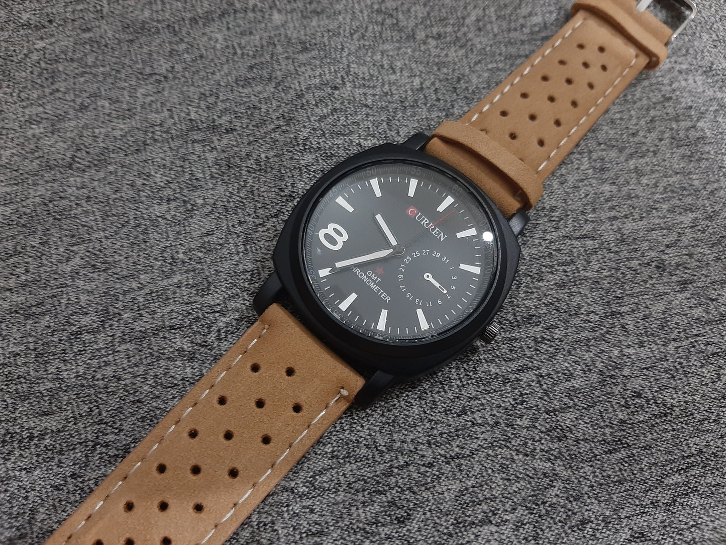 Brown Leather Strap Wrist Watch For Men