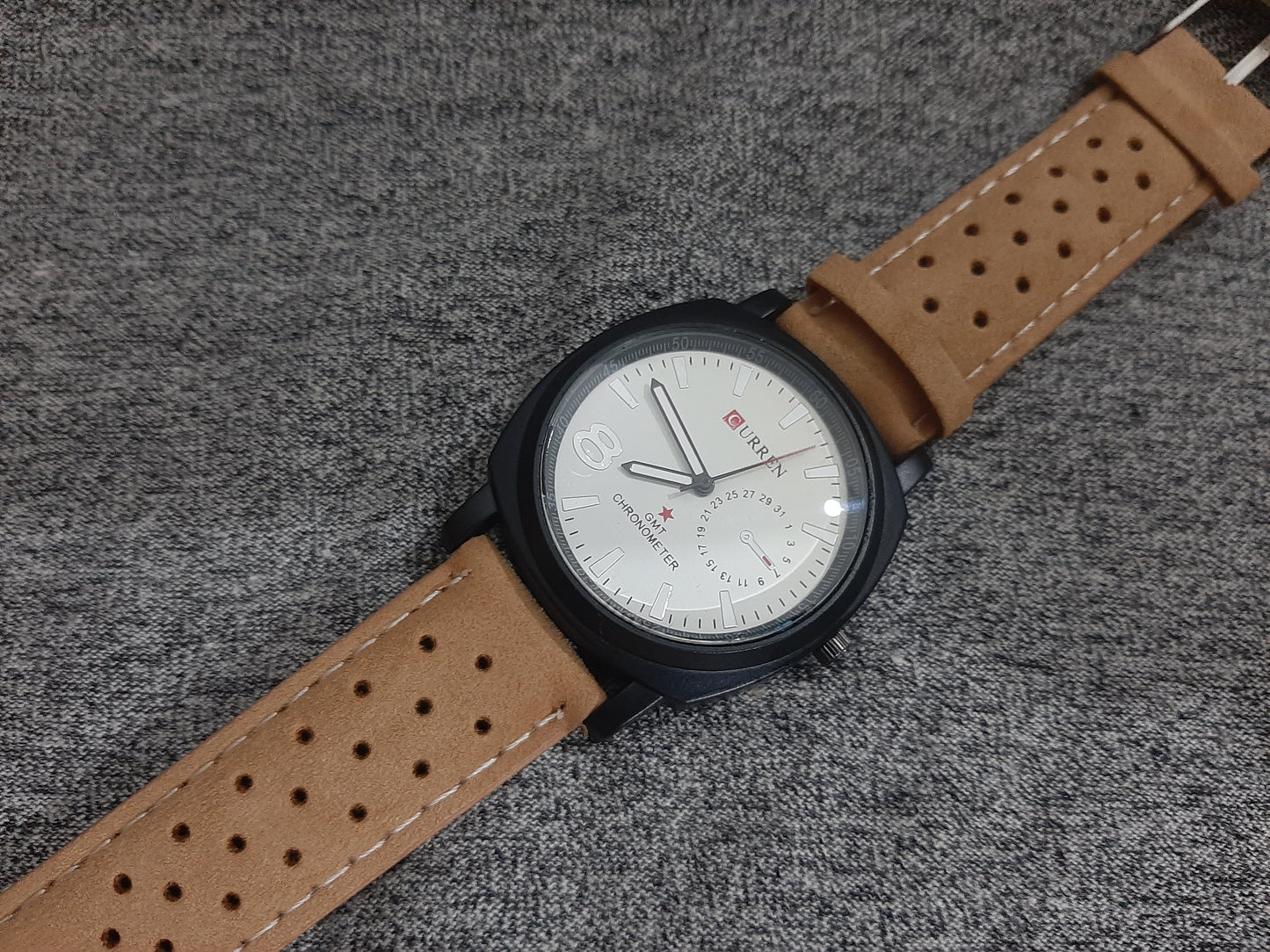 Brown Leather Strap Wrist Watch For Men
