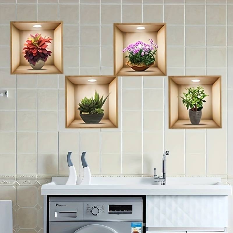 Removable 3D Self Adhesive Visual Bedroom Entryway Living Room Porch Home Decoration Lighting Wall Decals Stickers