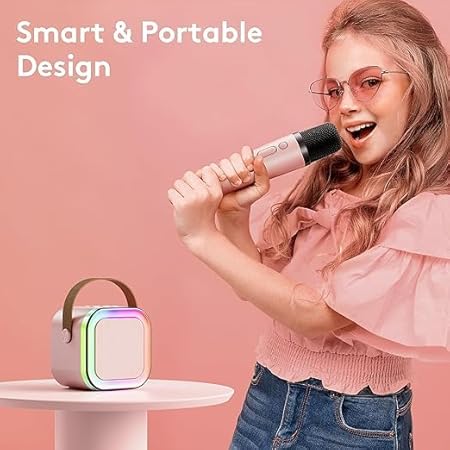 Portable Mini K12 Karaoke Bluetooth Speaker with RGB Colorful Lights and Mic For Home and Outdoor Use