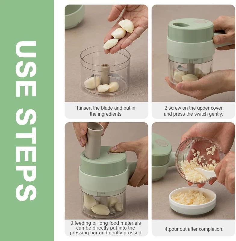 New Upgraded Electric Food Chopper Vegetable Chopper Vegetable Slicer Garlic Crusher Meat Grinder Machine Peeler Kitchen Tools