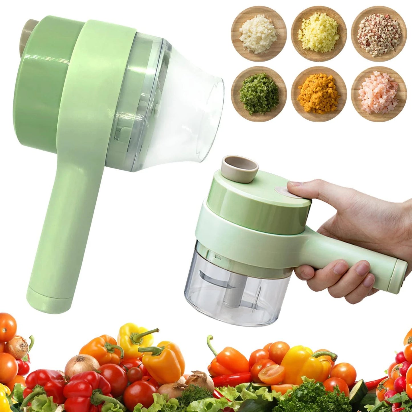 New Upgraded Electric Food Chopper Vegetable Chopper Vegetable Slicer Garlic Crusher Meat Grinder Machine Peeler Kitchen Tools