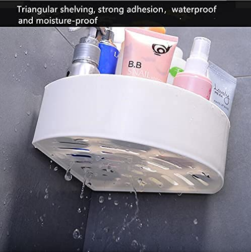 (Pack of 3) Wall Mounted Plastic Round Corner Shelf Rack For Kitchen and Bathroom Use