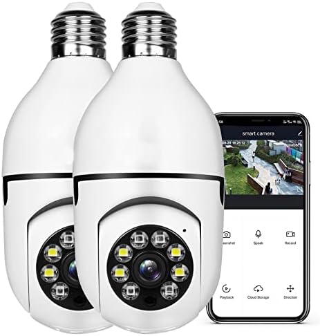 Light Bulb 1080P Security Wireless Camera Wifi Smart for home surveillance Screw into the E27 light bulb socket Spotlight Alarm Color night vision Two-way talk Motion Alarm PTZ 360 Degree