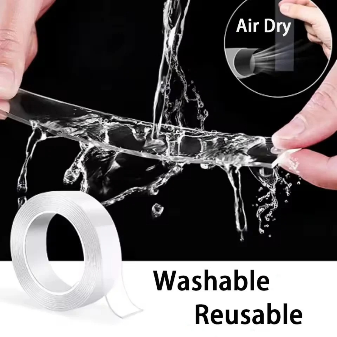 Nano Magic Tape 9M + 5 Free Wall Hooks Bundle | Pakistan