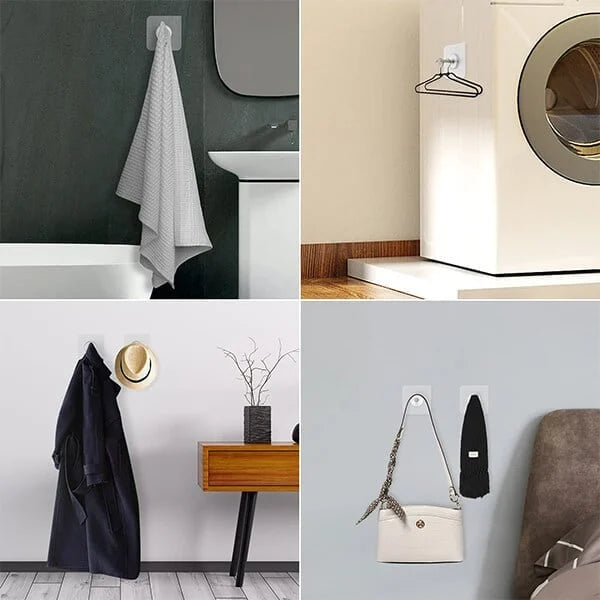 (Pack of 20) Punch Free Self Adhesive Screw Wall Hook For Home and Outdoor Use