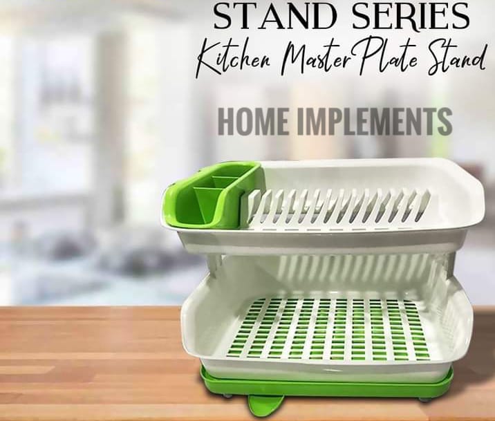 Portable Master Plastic Double Layer Utensils Dish Drainer Plate Stand Storage Organizer Rack with Box For Kitchen