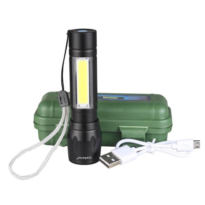 Mini Portable Torch LED Rechargeable Flashlight With USB Charging &amp; Power Bank Waterproof Long Range