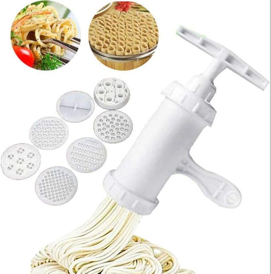 Manual Pasta/Noodle Maker and Press Vegetable Juice with 9 Press Molds to Make Spaghetti Grease Cn Noodles