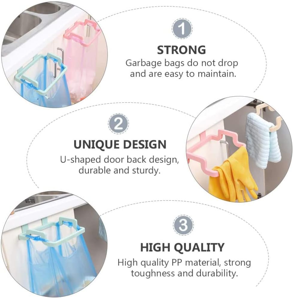 4 Pcs Kitchen Door Back Type Portable Garbage Bag Holder