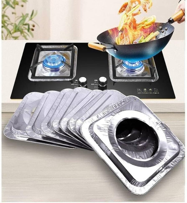 (Pack of 10) Disposable Aluminum Gas Stove Burner Covers