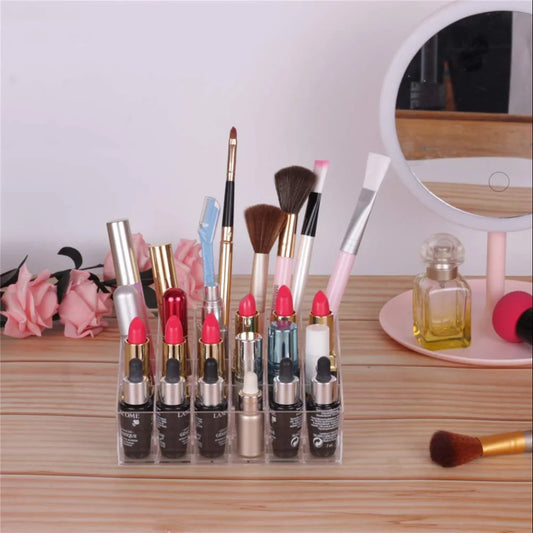 (Pack of 2) 24-Slot Acrylic Lipstick & Makeup Organizer