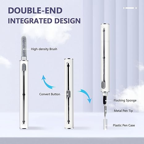 Multi-Function Portable Soft Cleaning Brush Pen 3 in 1 Tool for Airpods Camera Lens Phone in-Ear & Headphones Case