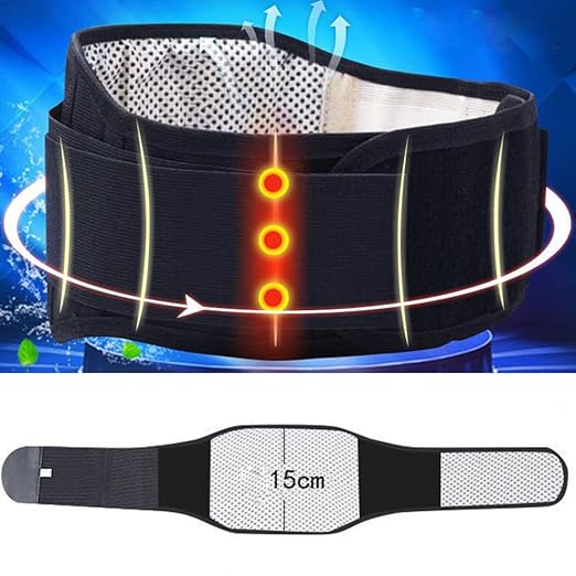 Heating Lower Back Support Belt for Pain Relief Magnetic Therapy Waist Wrap Adjustable Heating Lumbar Support with Box for Men and Women Herniated Disc Sciatica Scoliosis