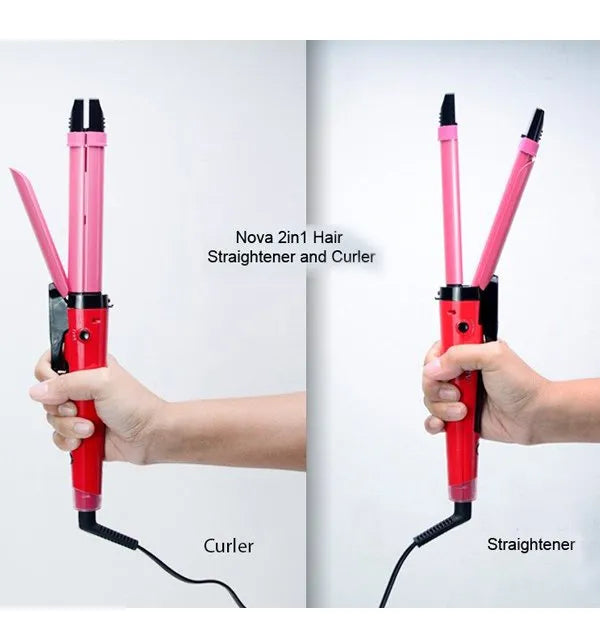 2 in 1 NOVA NHC 2009 Hair Curler and Straightener For Women
