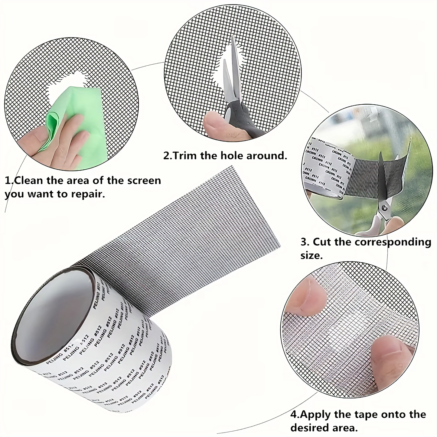 Strong Self Adhesive Window Net Screen Repair Patch Tape For Covering Up Holes Tears Anti Insect Mosquito Mesh