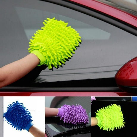 (Pack of 2) Washing Mitt One Side Micro Fiber Car Wash Glove Duster