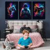 3pcs Cool Gaming Wall Art Retro Video Game Sticky Phototiles Wall Frames