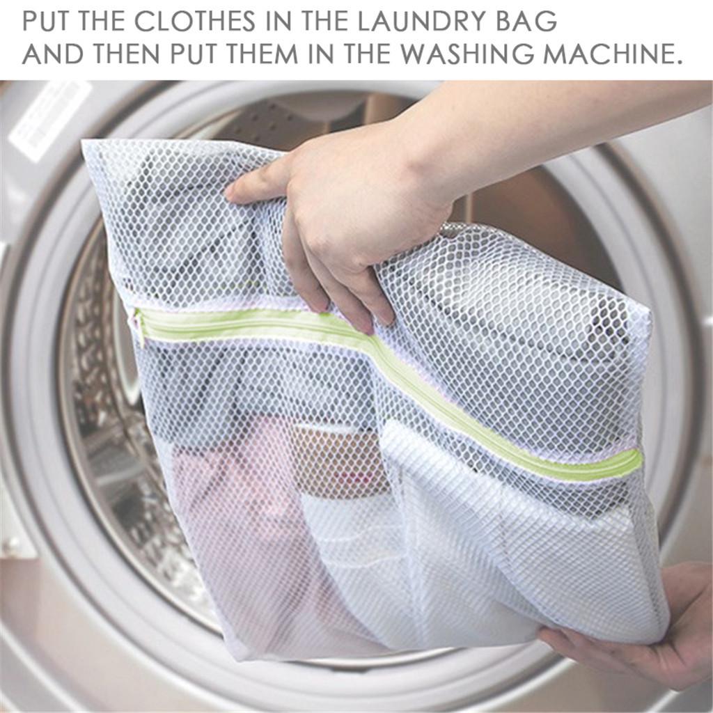 (Pack of 2) Mesh Laundry Washing Machine Delicates Clothes Storage Zip Bag