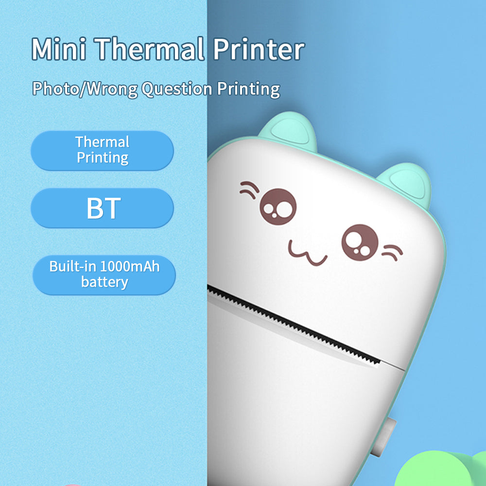 Imported Mini Portable Bluetooth Thermal Printer in Pocket Size for Black and White Ink Less Printing for Creating Adhesive Label and Stickers