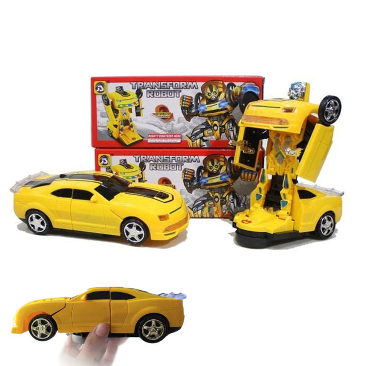 Multifunctional Automatic Car Transforming Robot Toy with Lights and Music For Kids with Box