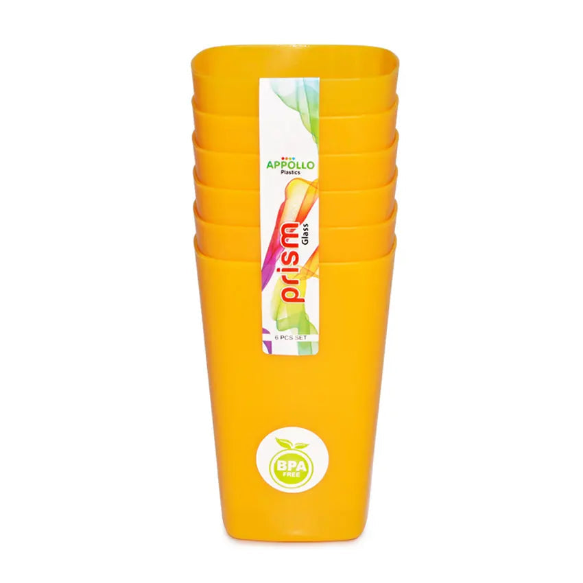 (Pack of 12) Plastic Prism Glass Set For Home and Outdoor Use