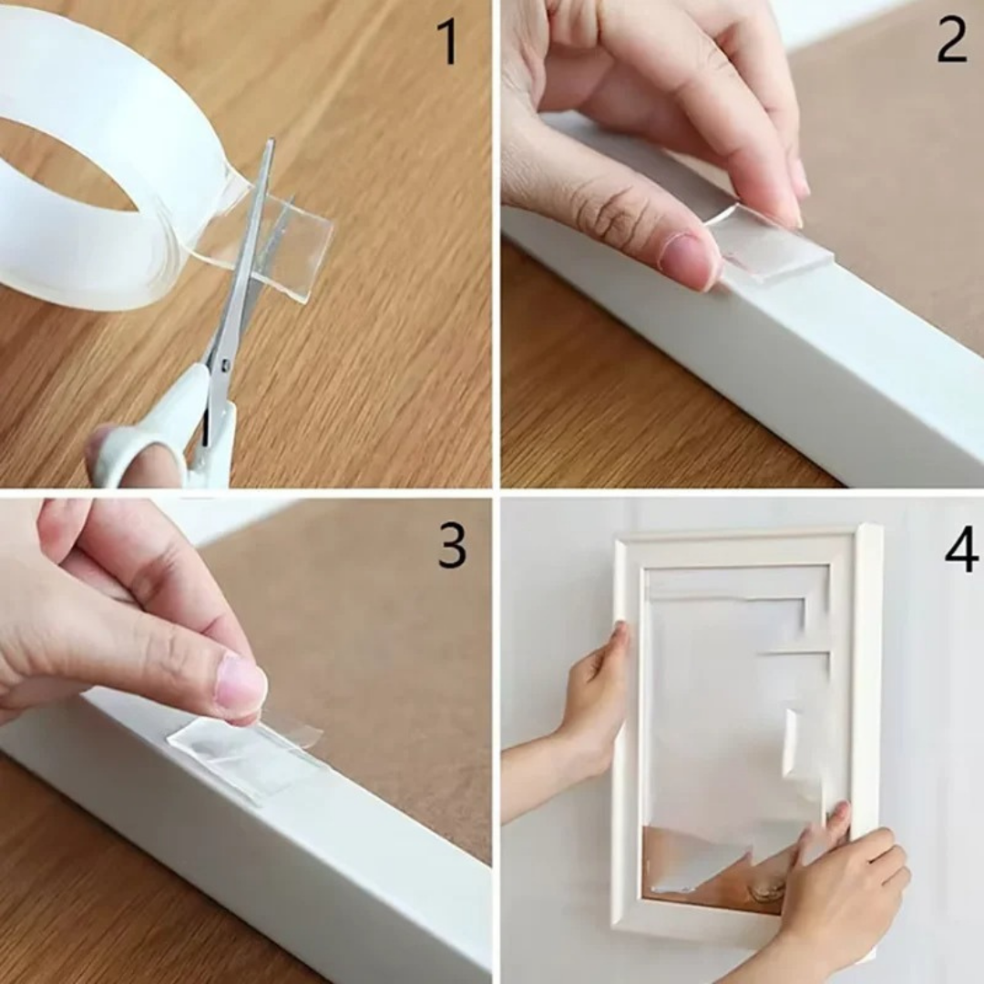 Nano Magic Tape 9M + 5 Free Wall Hooks Bundle | Pakistan