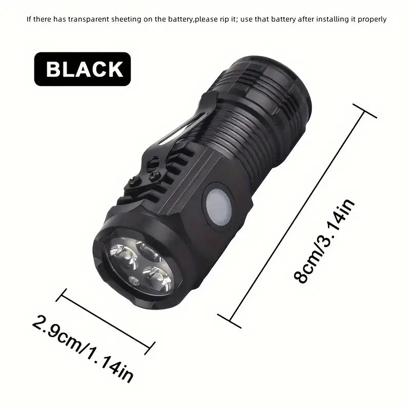 Rechargeable 3 Led Mini Flashlight Emergency Touch Light with Out Magnetic