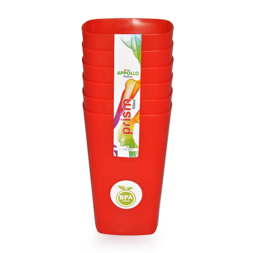 (Pack of 12) Plastic Prism Glass Set For Home and Outdoor Use