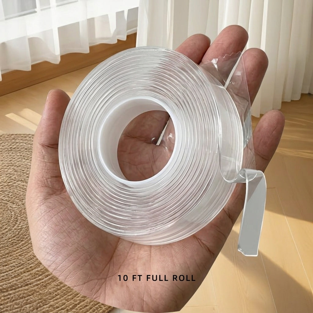 Double-Sided Nano Tape – Transparent, Waterproof & Reusable