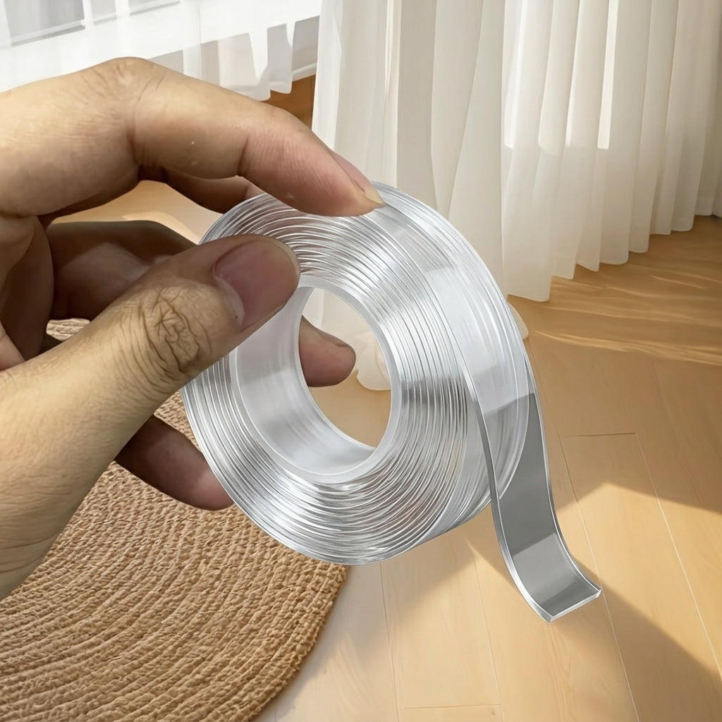 Double-Sided Nano Tape – Transparent, Waterproof & Reusable