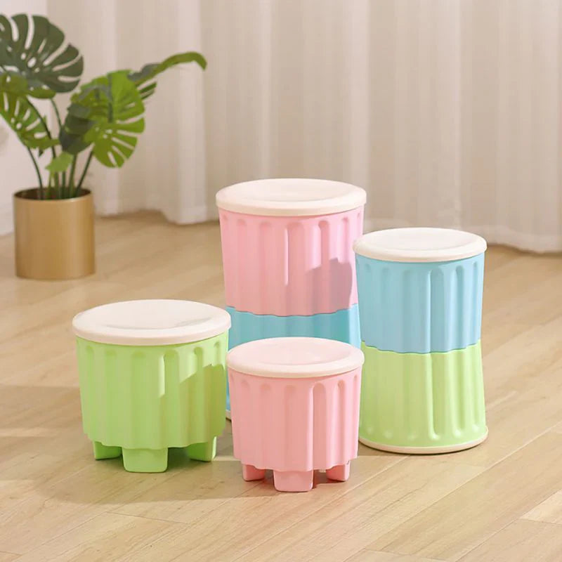 2 Pcs Multipurpose Drum Storage Stool and Sitting Chair
