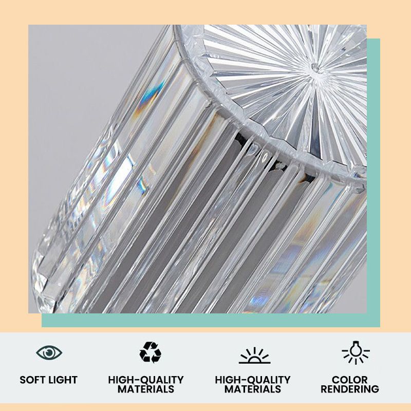 Portable USB Rechargeable Crystal Lamp With Touch Control For Living Room, Home, Office, Decorative Table Light and Party Dinner