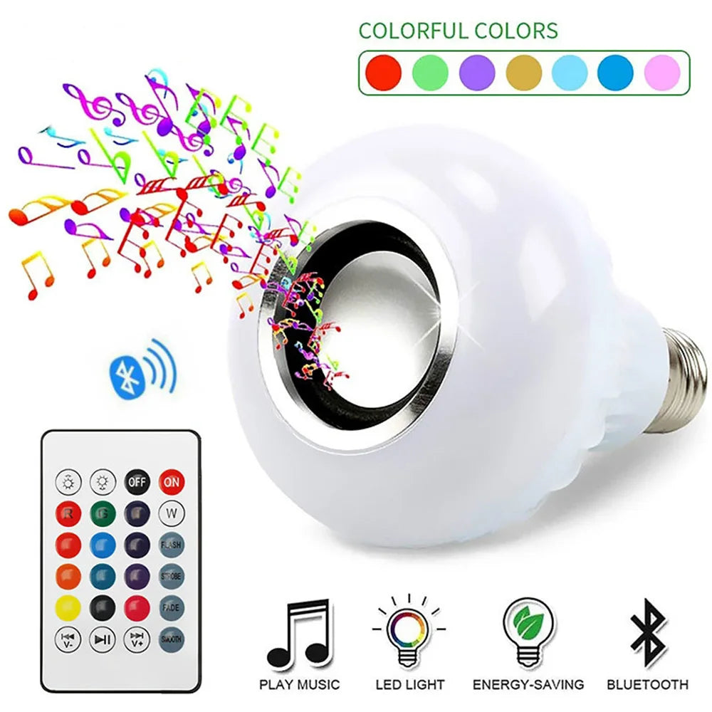 Rechargeable Bluetooth Led Music Light Bulb With Built-In Audio Speaker For Home, Bedroom, Living Room, Party Decoration