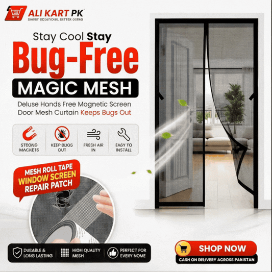 Buy 1 Get 1 FREE Mesh Repair Tape Magic Mesh Deluxe Hands-Free Magnetic Screen Door – Keeps Bugs Out |
