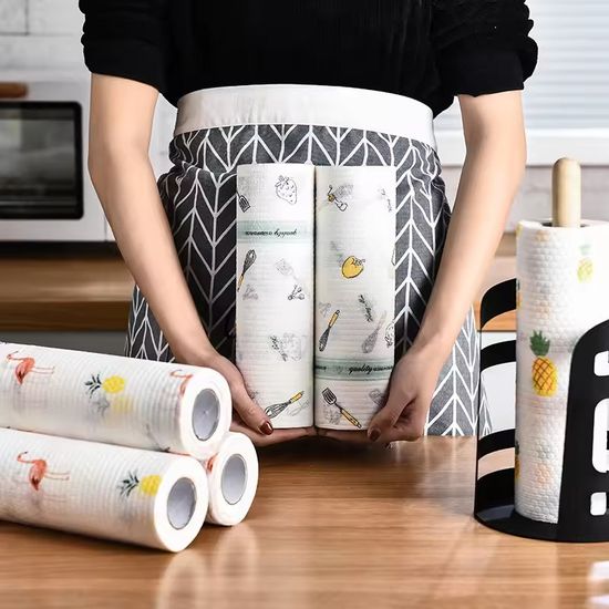 (Pack of 2) Washable Lazy Rag Kitchen Towel Wet And Dry Household Chores Degreasing Disposable Paper Roll for Kitchen