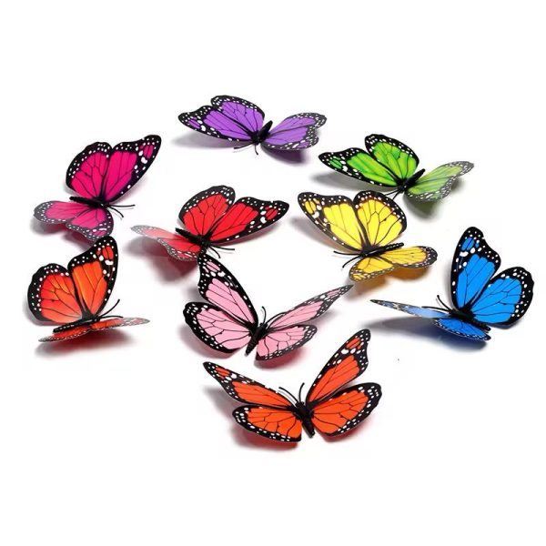 Pack Of 6 3d Simulation Butterfly Fridge Magnet Decoration Craft Buterfly Magnets Butterfly Picks Ornaments Wall Decor (random Design)
