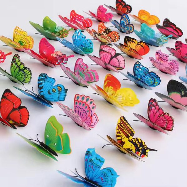 Pack Of 6 3d Simulation Butterfly Fridge Magnet Decoration Craft Buterfly Magnets Butterfly Picks Ornaments Wall Decor (random Design)