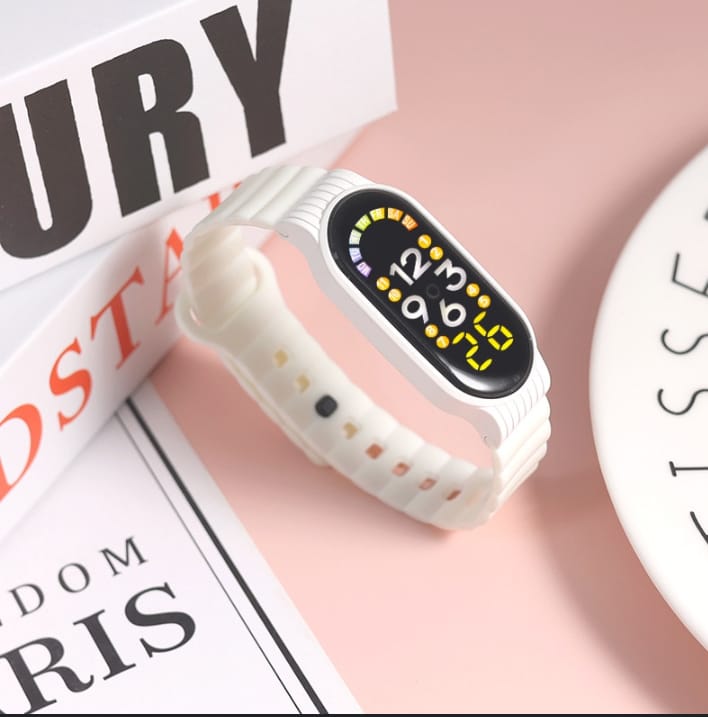 (Pack of 2) Waterproof Electronic Silicone Strap LED Display Smart Outdoor Sports Clock Wristwatch For Children Men and Women