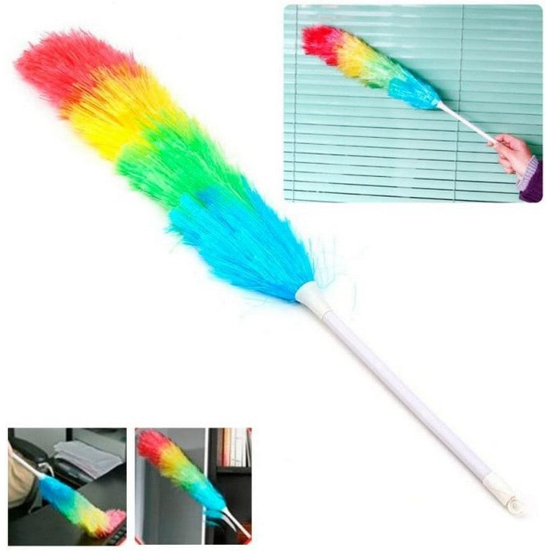 (Pack of 2) Rainbow Soft Magic Colorful Feather Duster Brush Anti Static Car Home Window Cleaner