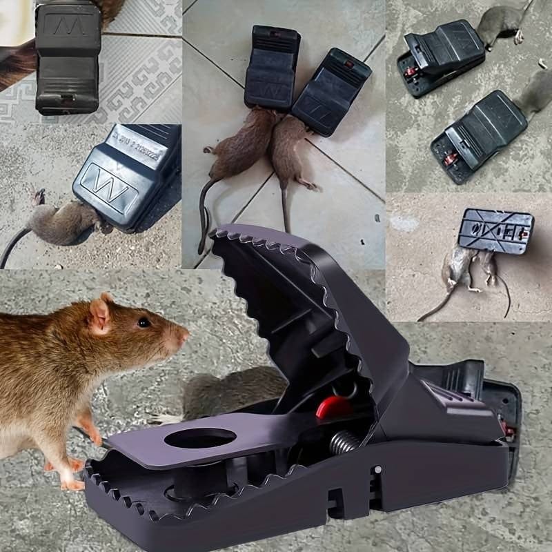 (Pack of 3) Plastic Mouse Trap Kill Fast Mice Rat Trap Reusable Mouse Snap Catcher for Home and Outdoor Use